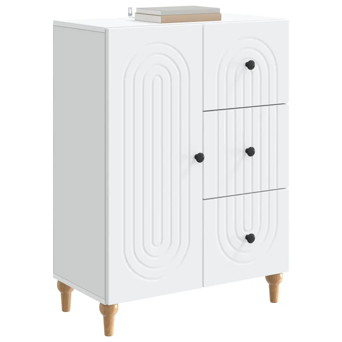 White Sideboard Storage Cabinet 66 x 34.5 x 90 cm