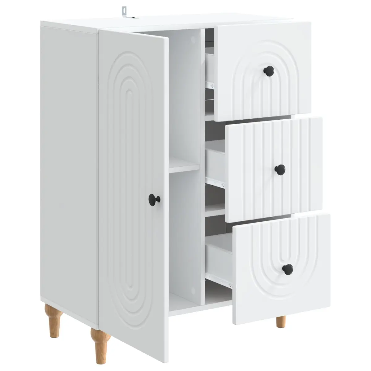 White Sideboard Storage Cabinet 66 x 34.5 x 90 cm