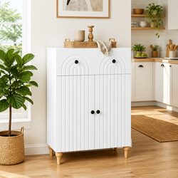 Stylish White Sideboard Cabinet 66x34.5x90cm for Modern Homes