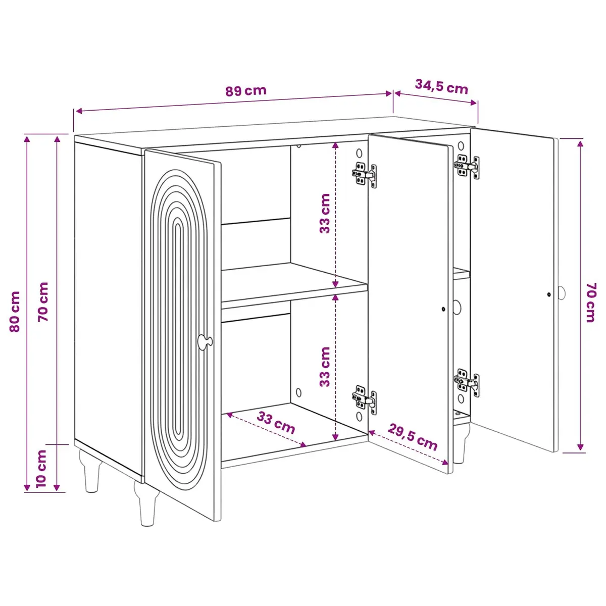 White Sideboard Cabinet for Home Storage