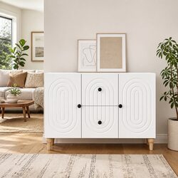 Modern White TV Cabinet with Drawer for Living Room