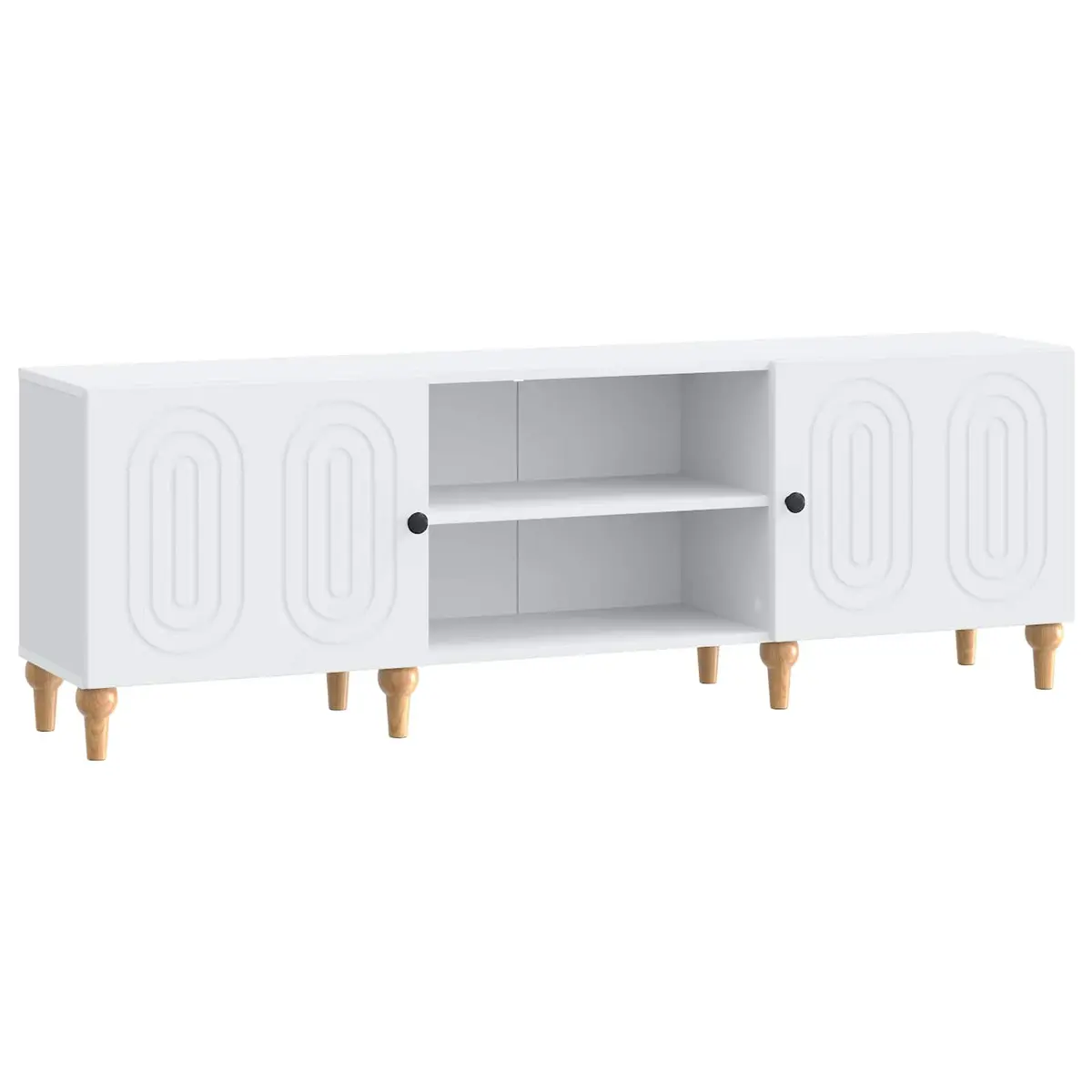 TV Cabinet White Modern Storage Unit Living Room Furniture Engineered Wood