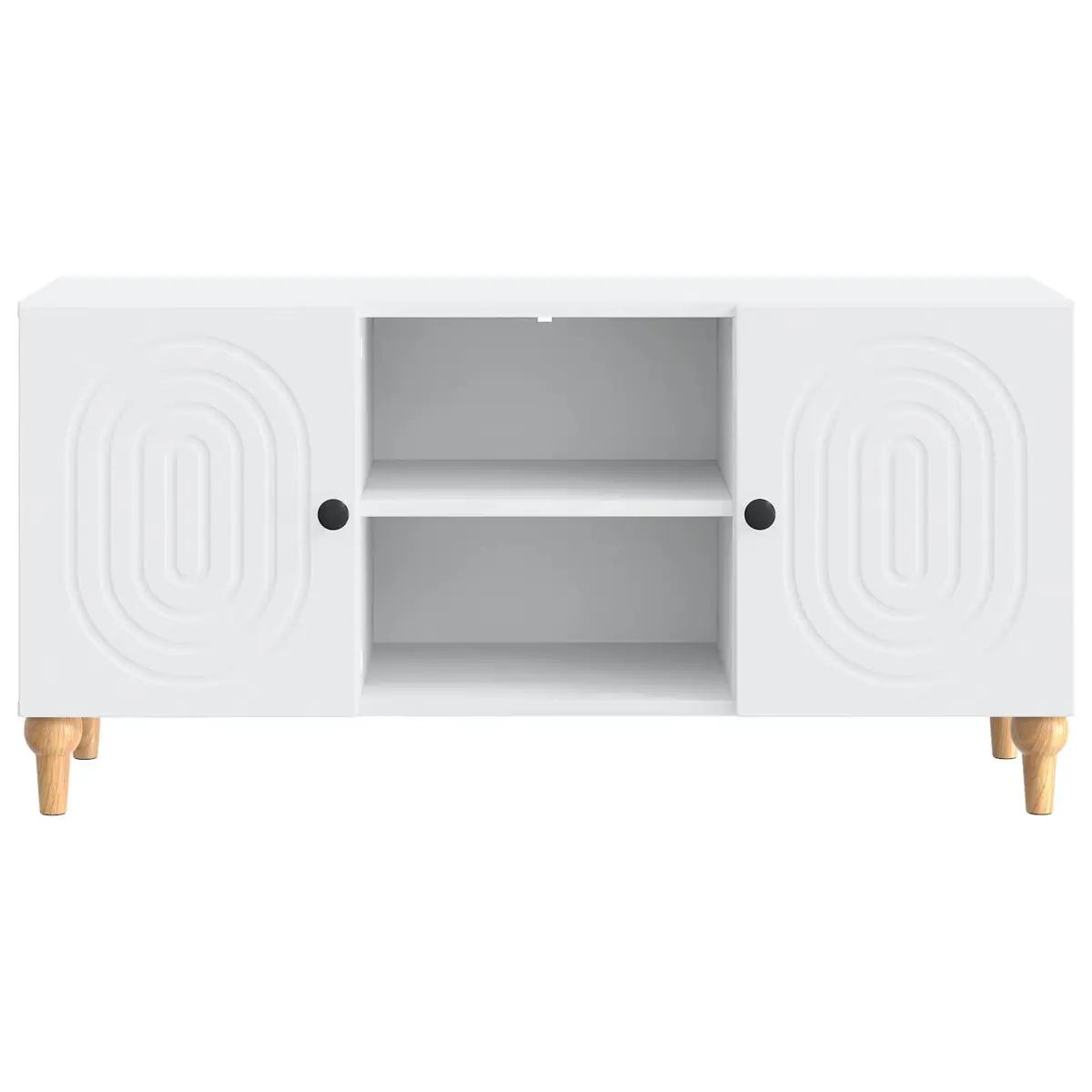 White TV Cabinet 102x34.5x50cm with Utility Shelves