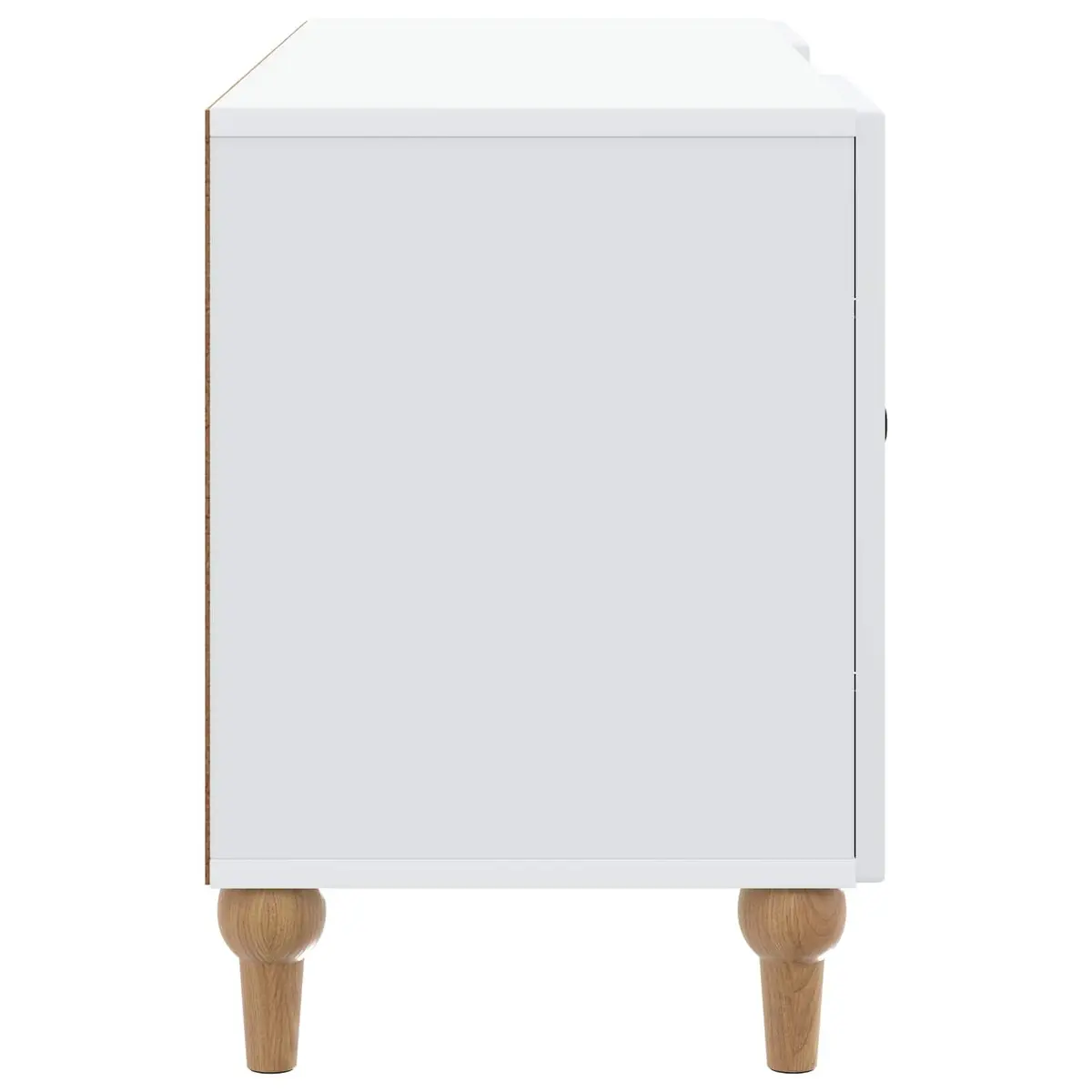 White TV Cabinet 102x34.5x50cm with Utility Shelves