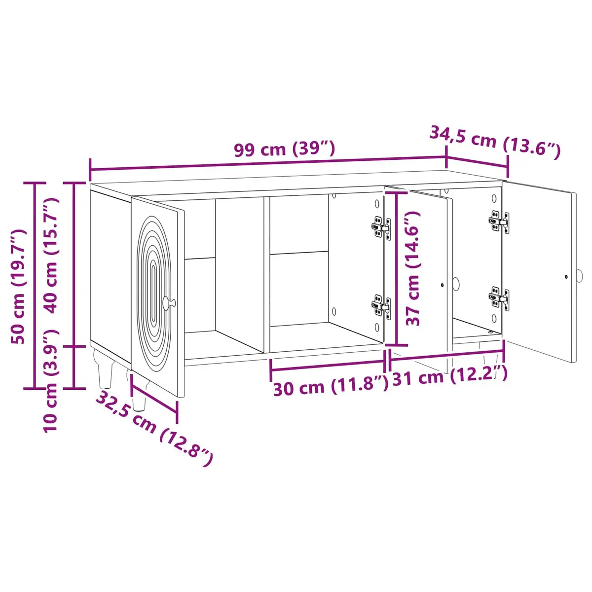 White TV Cabinet with Modern Storage Solutions