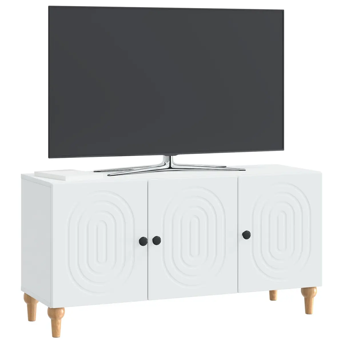 White TV Cabinet with Modern Storage Solutions