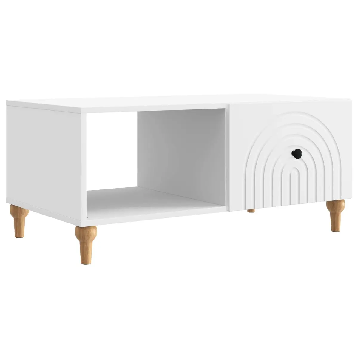 White Coffee Table with Storage, 90 x 50 x 40 cm