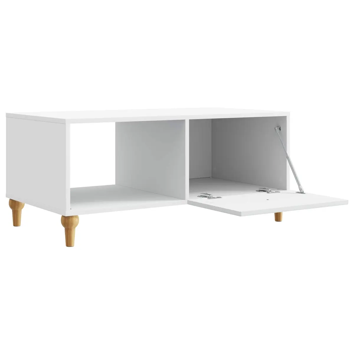 White Coffee Table with Storage, 90 x 50 x 40 cm
