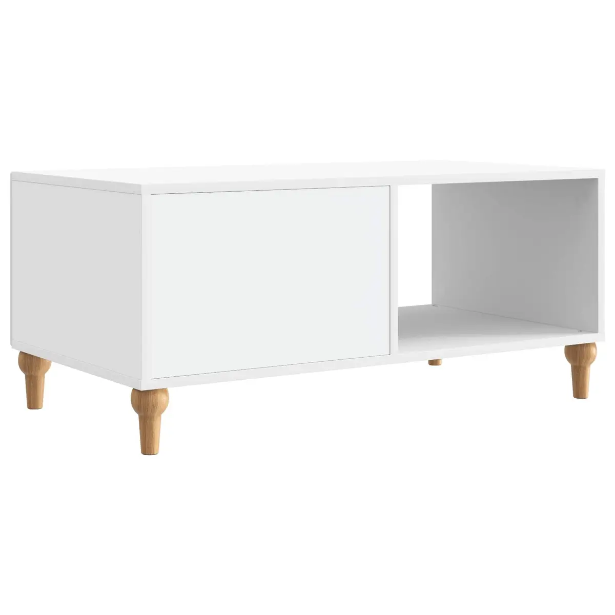 White Coffee Table with Storage, 90 x 50 x 40 cm