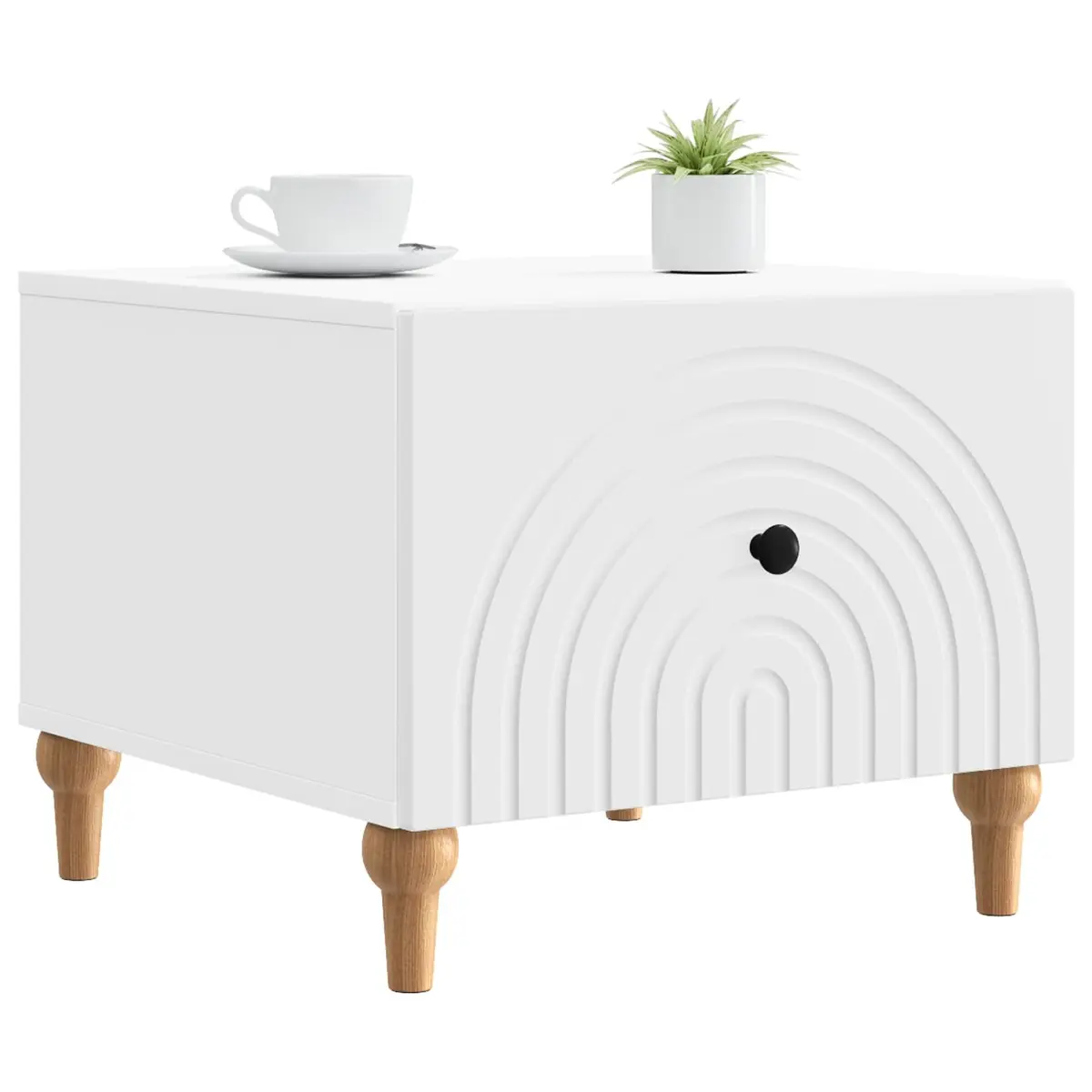 Coffee Table with Drawer in White