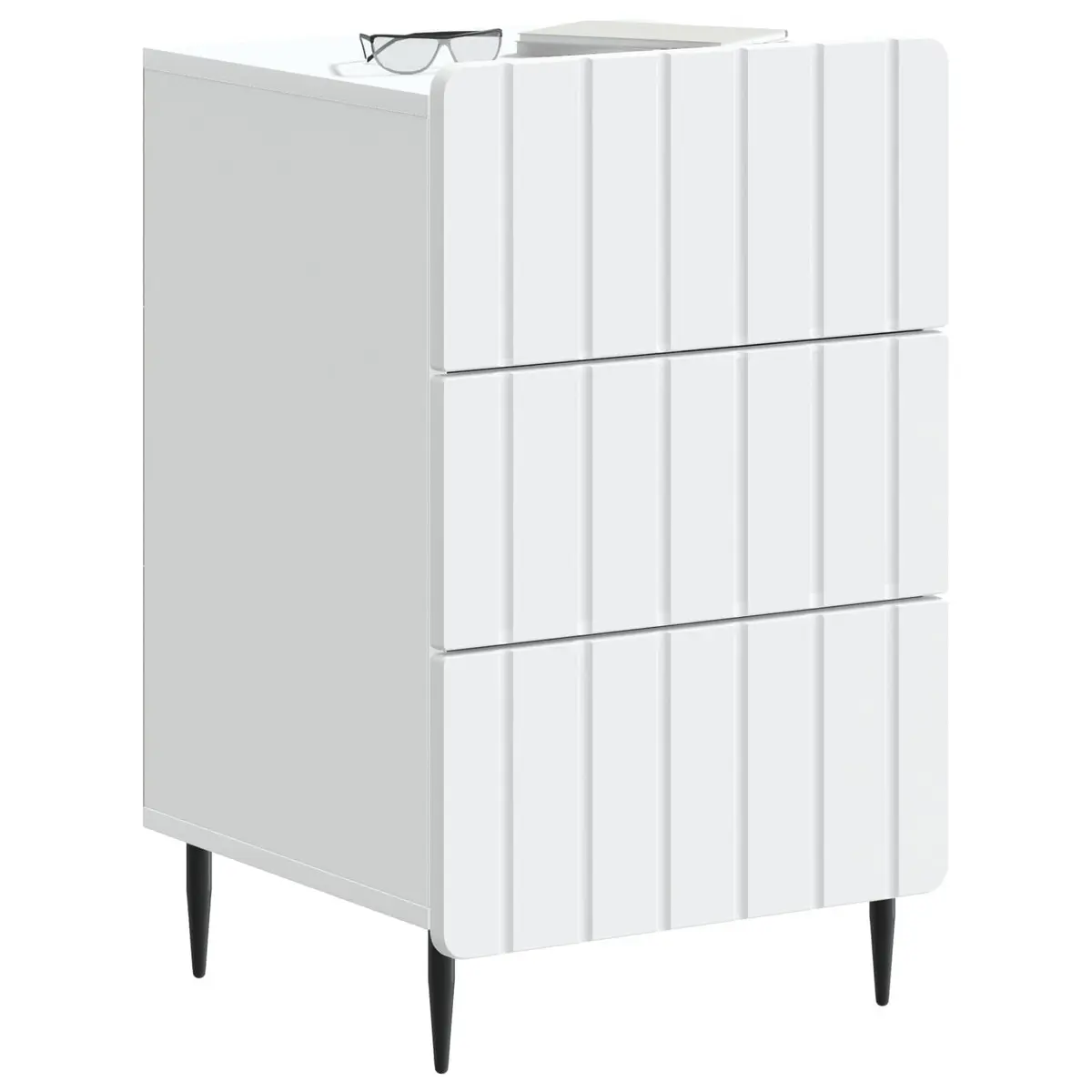 Bedside Table Engineered Wood 43 x 41 x 68 cm White