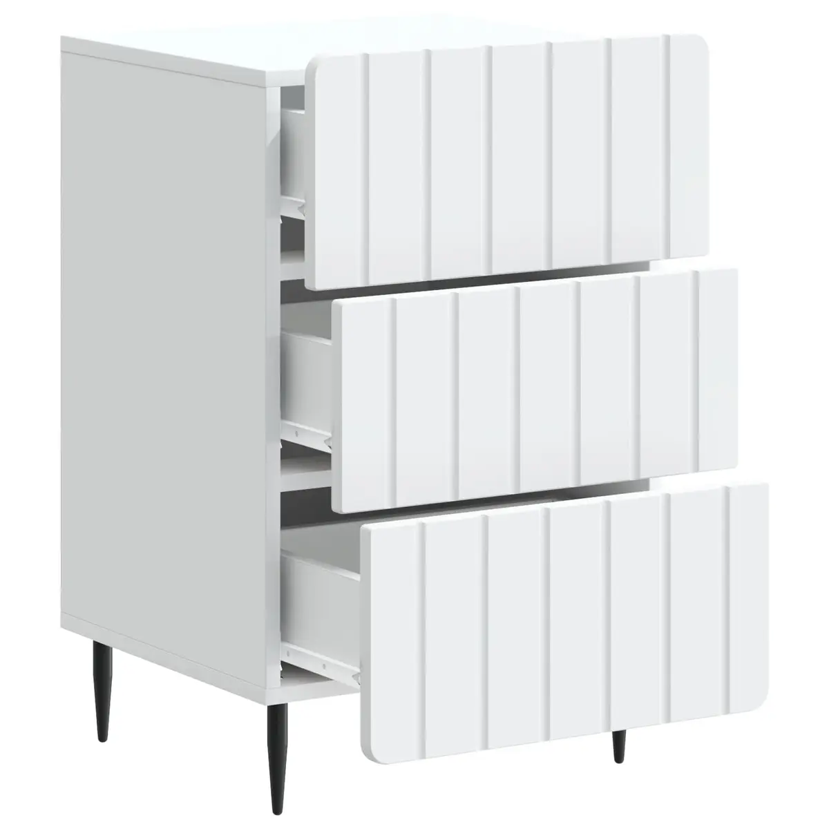 Bedside Table Engineered Wood 43 x 41 x 68 cm White