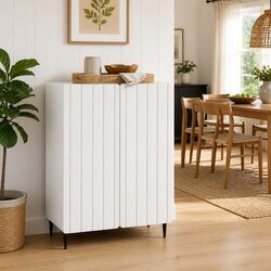 Stylish White Sideboard with Durable Build 66 x 34.5 x 92 cm