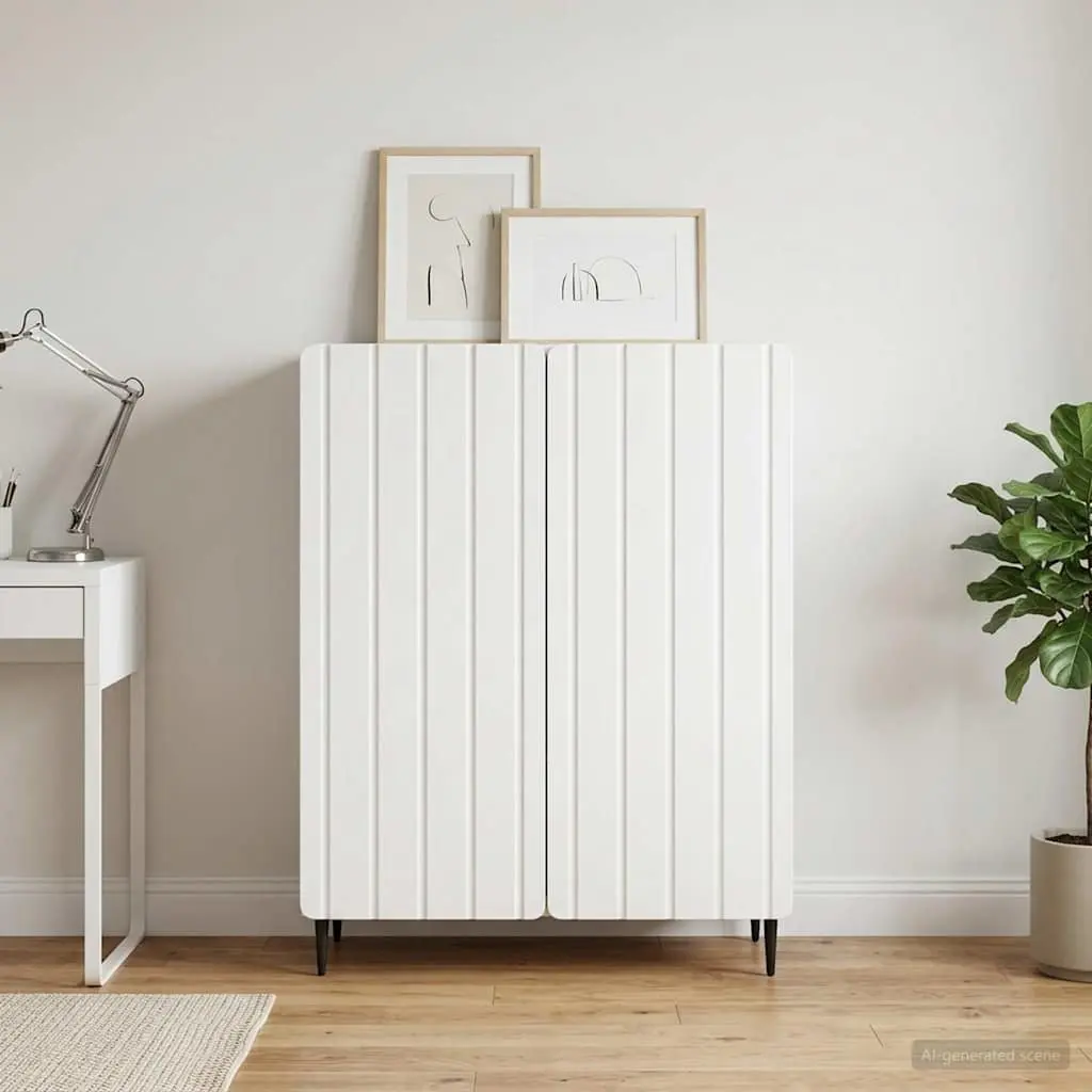 White Sideboard with Durable Build 66 x 34.5 x 92 cm