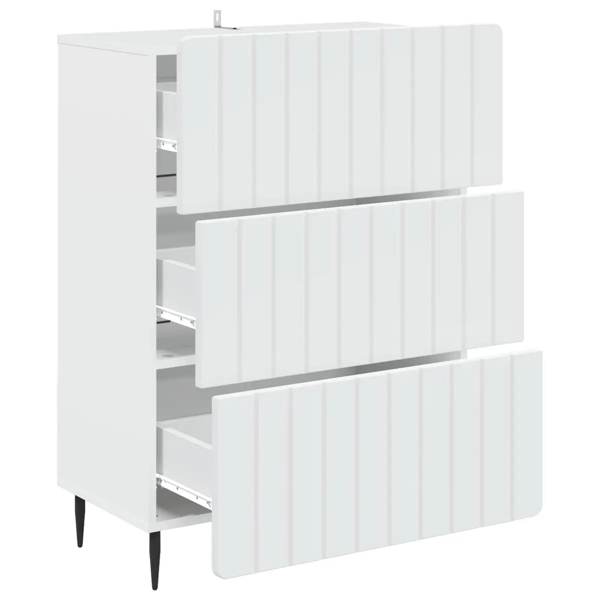 Drawer Cabinet White Storage Unit Modern Design Engineered Wood Furniture