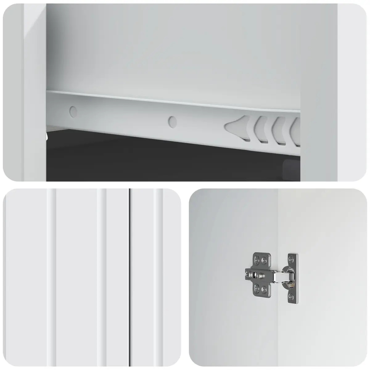 Engineered White Sideboard with Black Iron Legs