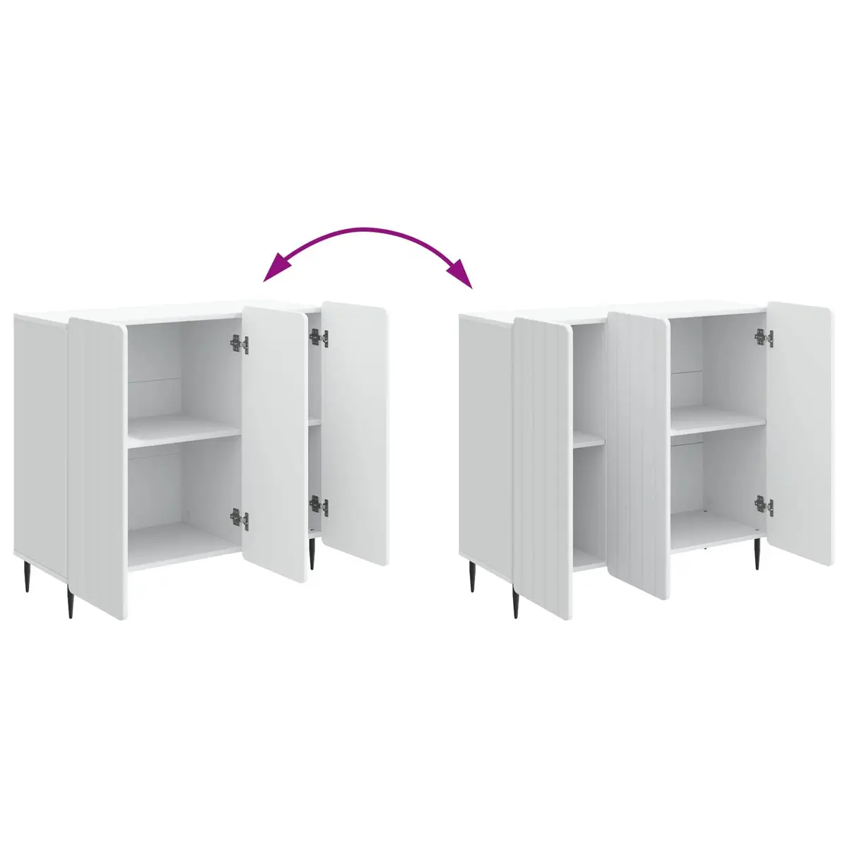 White Sideboard Modern Storage Cabinet Living Room Dining Furniture 89x34.5x82cm