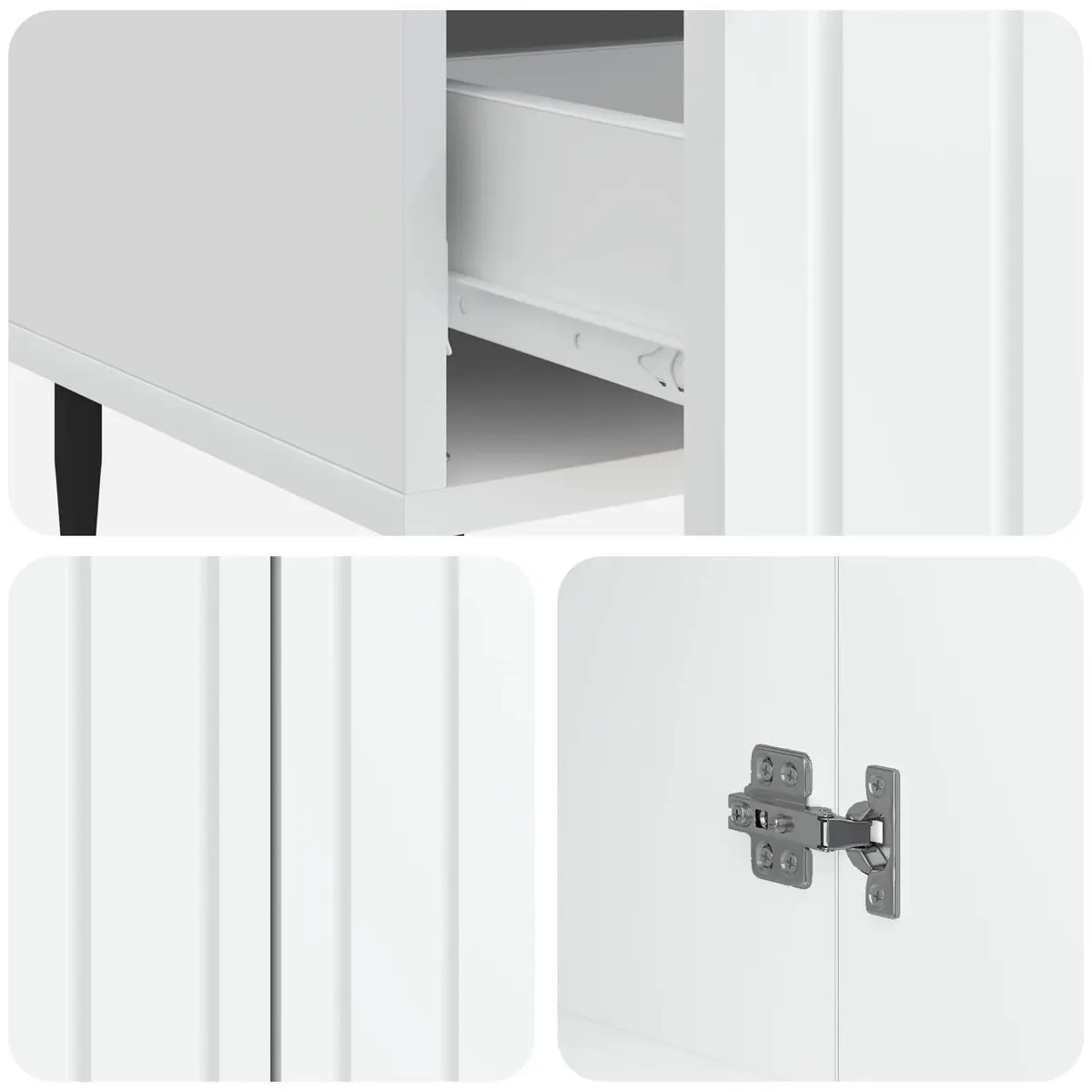 White Sideboard Storage Cabinet 66x34.5x97cm