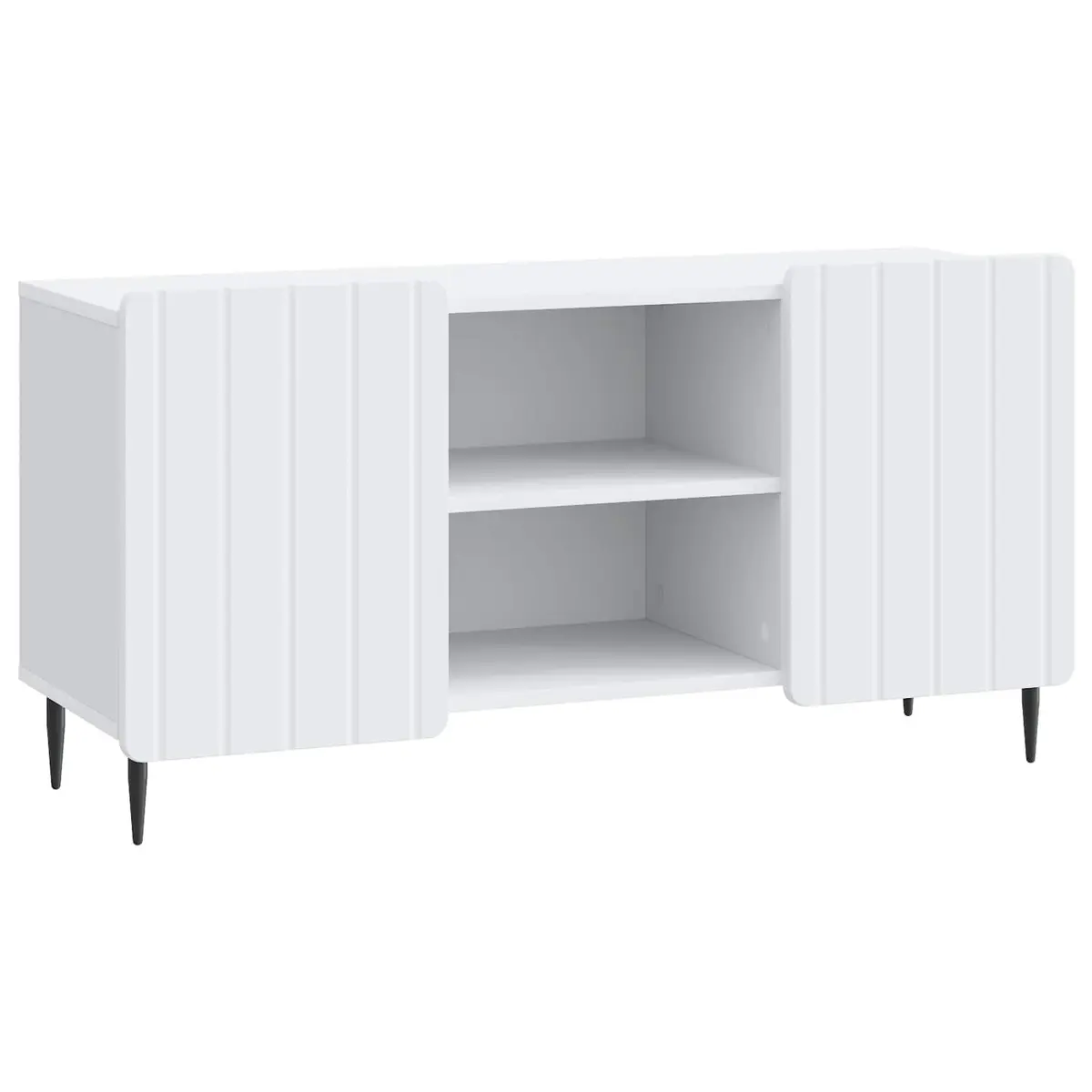 White TV Cabinet with Durable Engineered Wood