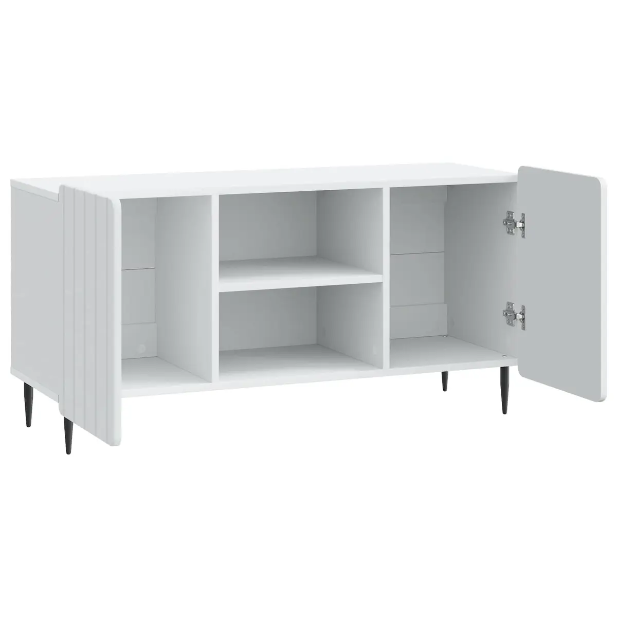 White TV Cabinet with Durable Engineered Wood