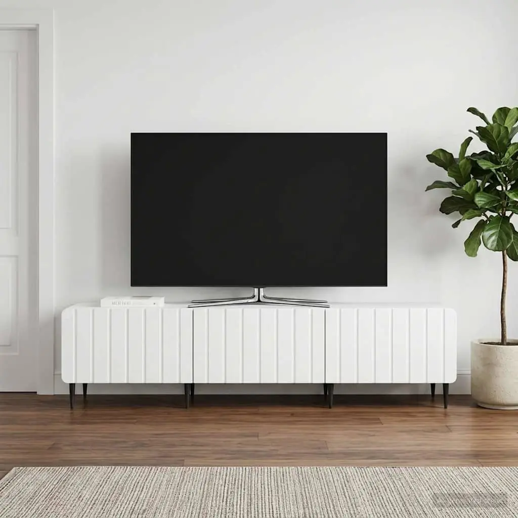 TV Cabinet with Drawer White Modern Living Room Storage Unit Engineered Wood