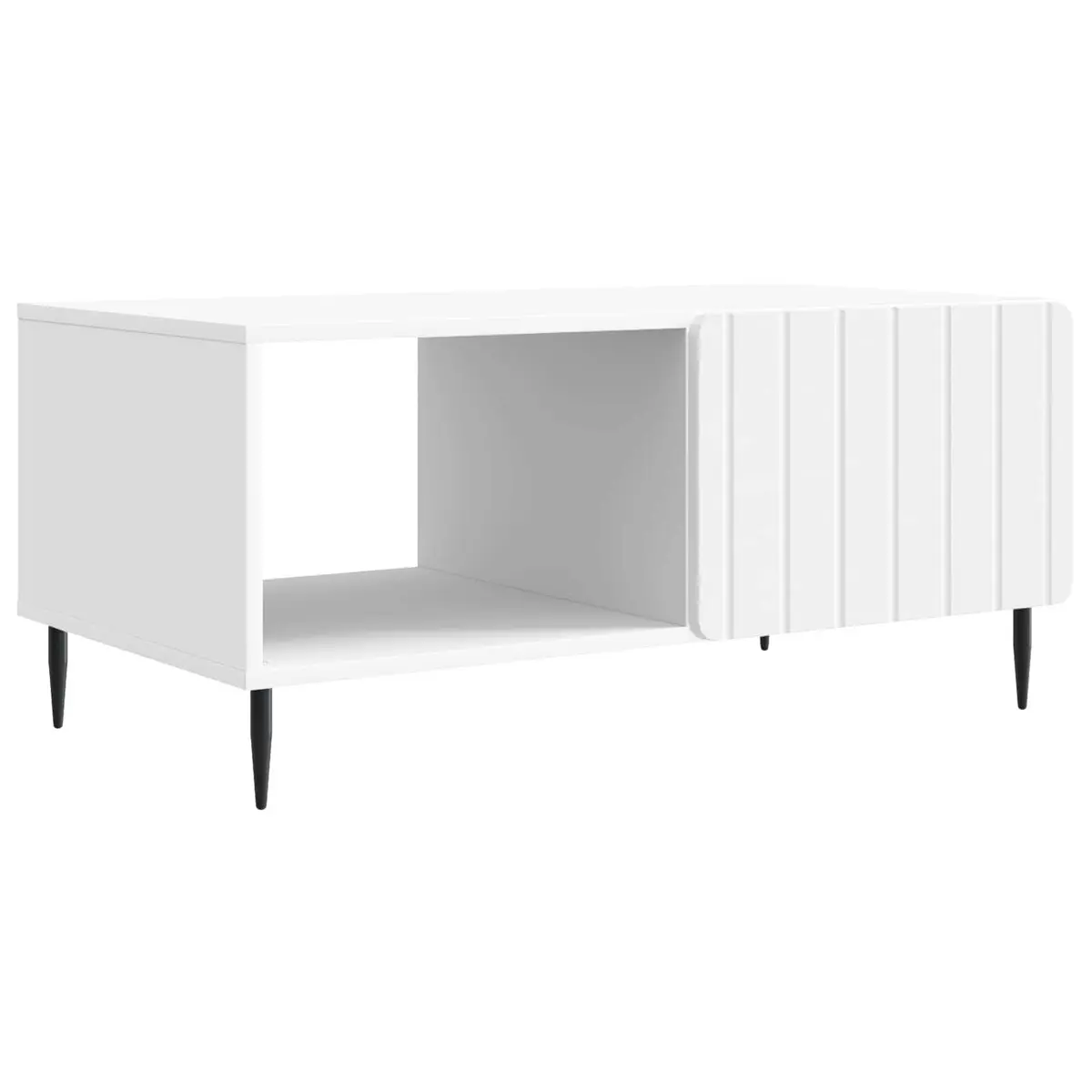 White Rectangular Coffee Table with Storage