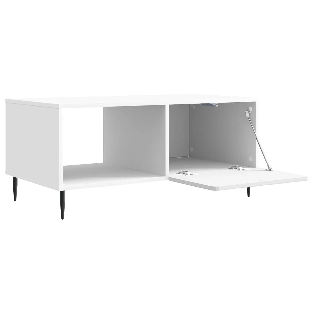 White Rectangular Coffee Table with Storage