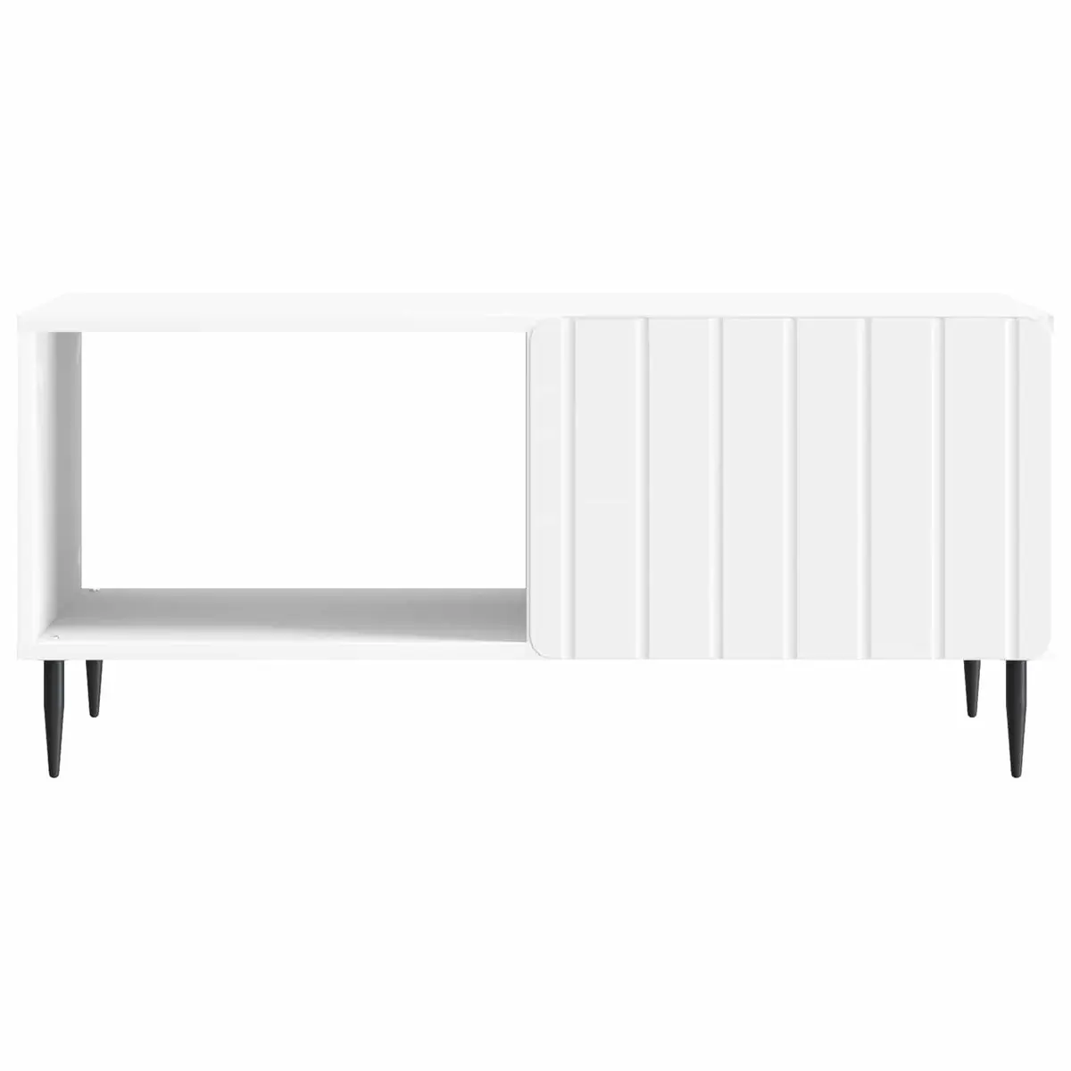 White Rectangular Coffee Table with Storage