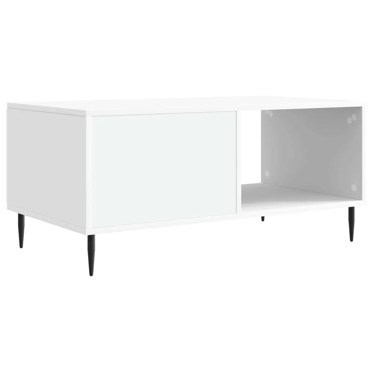 White Rectangular Coffee Table with Storage