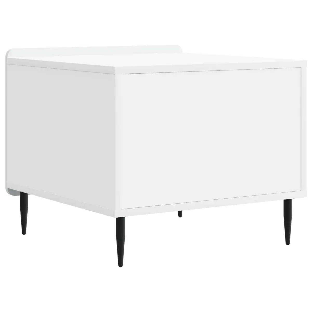 Dual-Level Coffee Table with Drawer in White