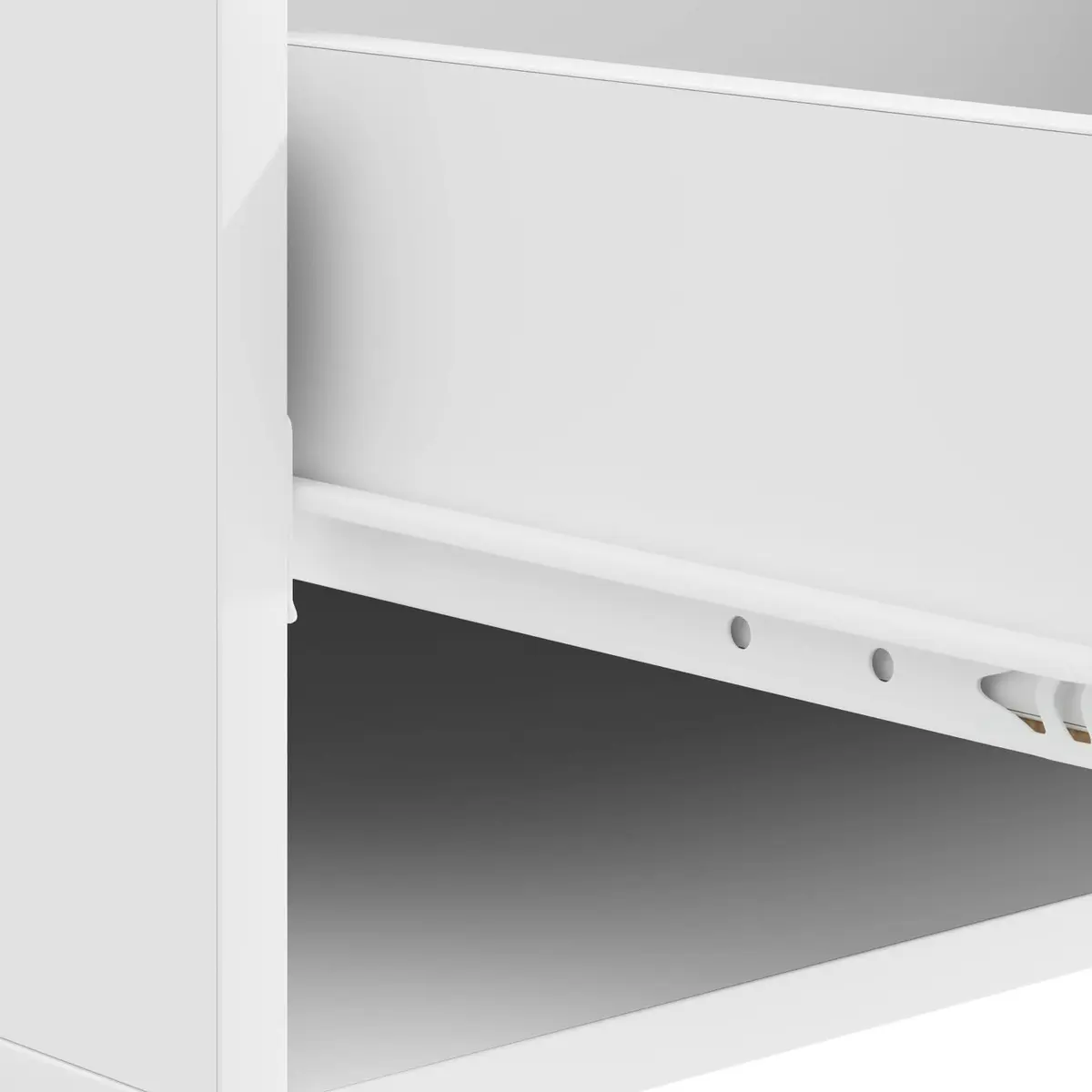 Dual-Level Coffee Table with Drawer in White