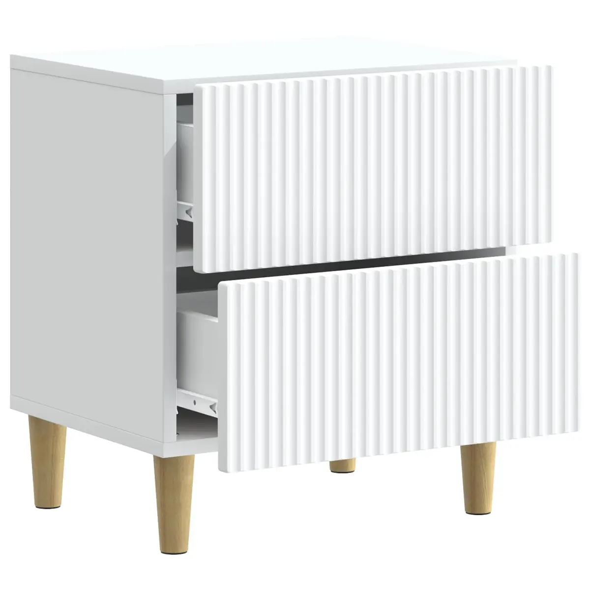 White Bedside Cabinet with Two Drawers