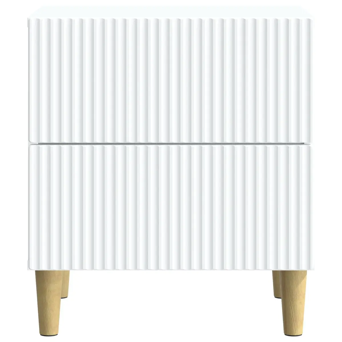 White Bedside Cabinet with Two Drawers