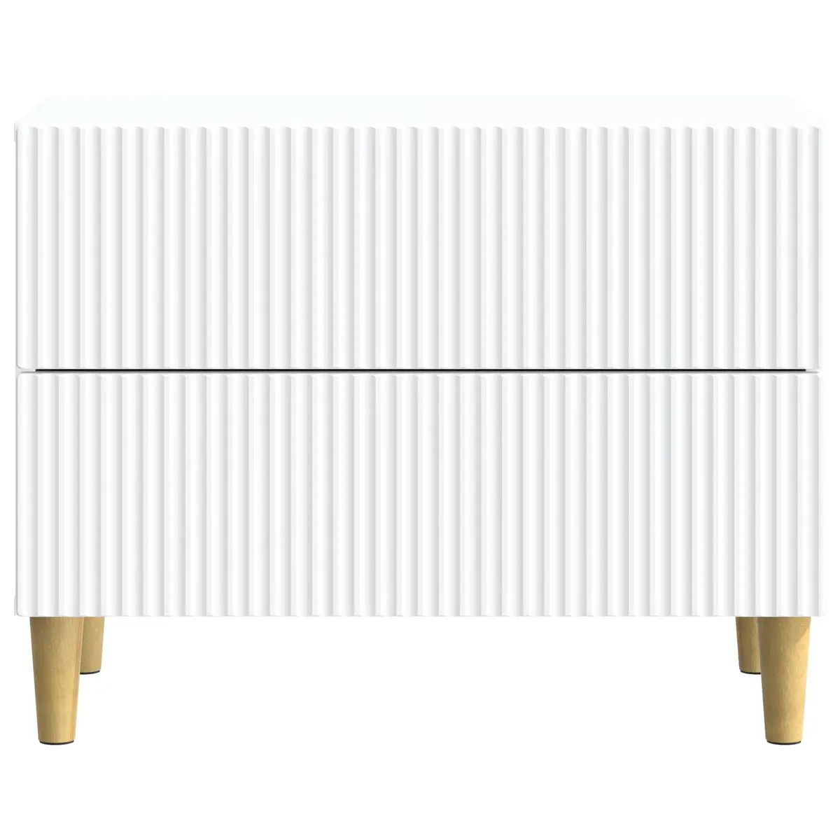 White Engineered Wood Bedside Cabinet 62x34.5x48cm
