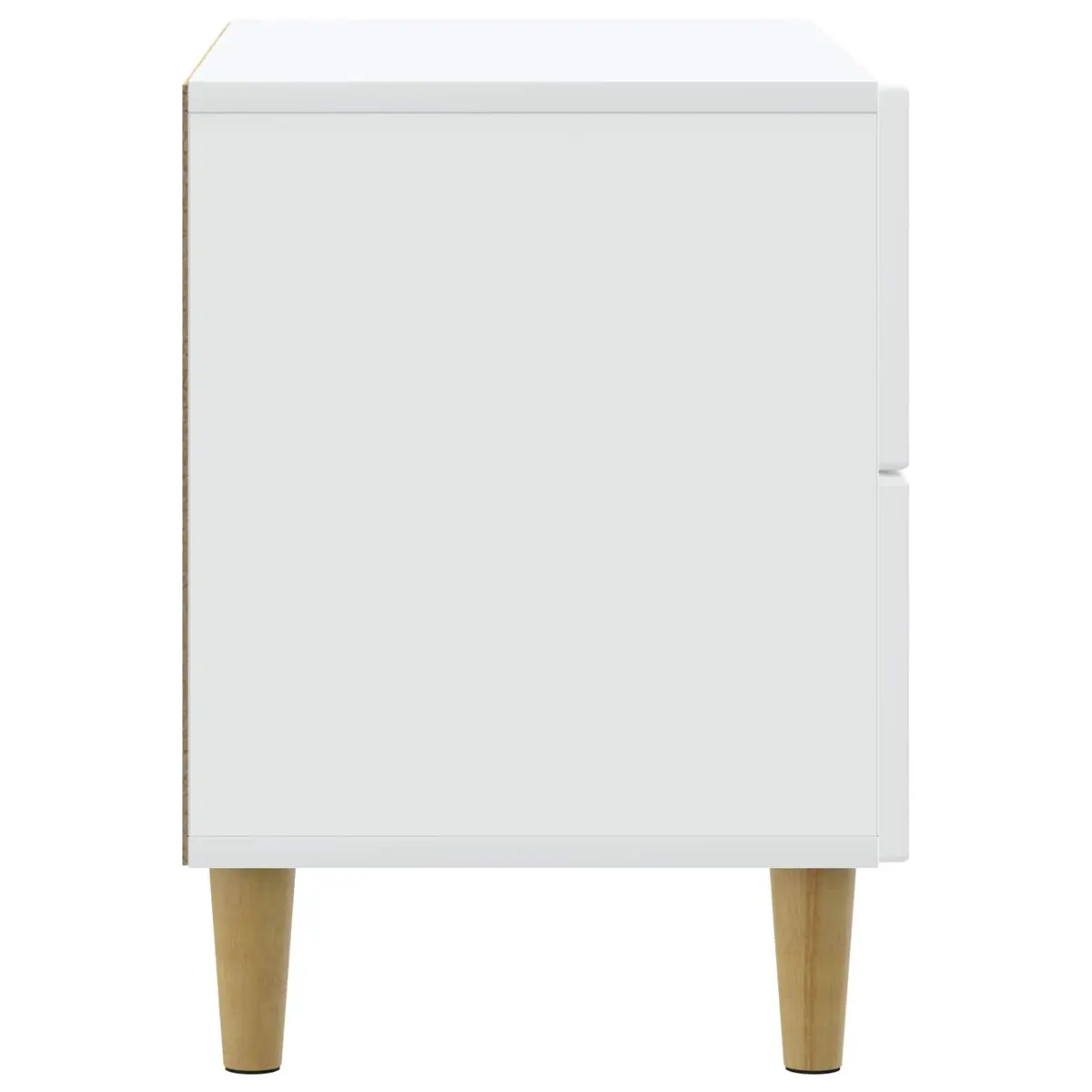 White Engineered Wood Bedside Cabinet 62x34.5x48cm