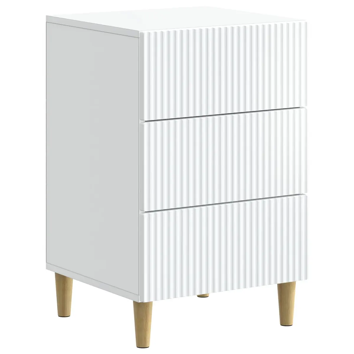 Bedside Cabinet White Bedroom Nightstand Side Table with Drawer Storage Unit
