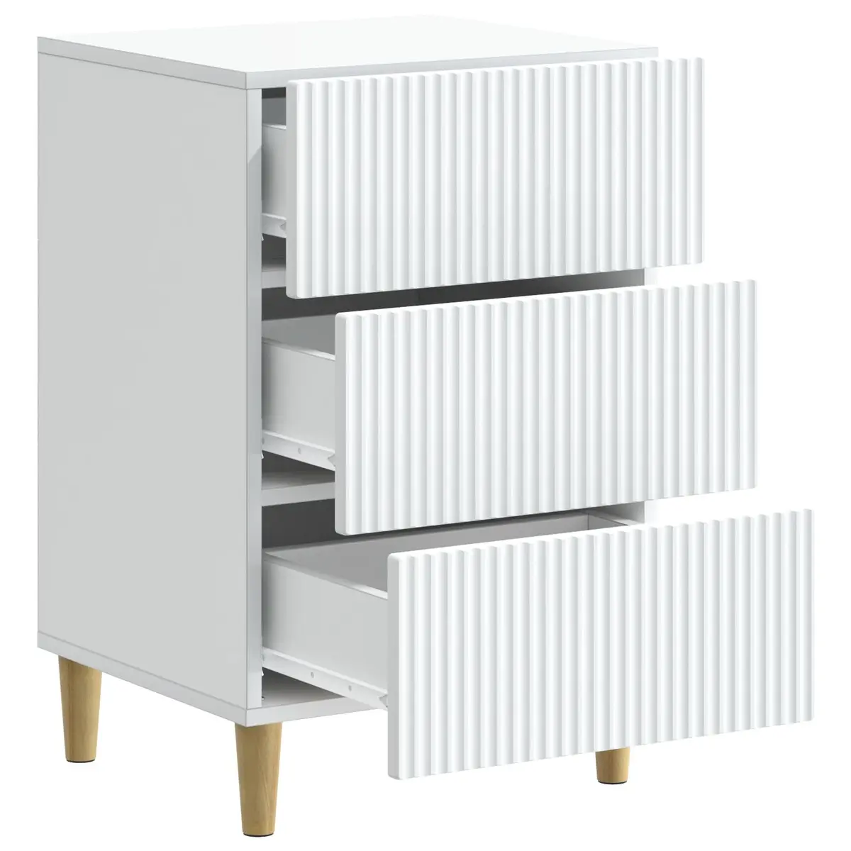 Bedside Cabinet White Bedroom Nightstand Side Table with Drawer Storage Unit