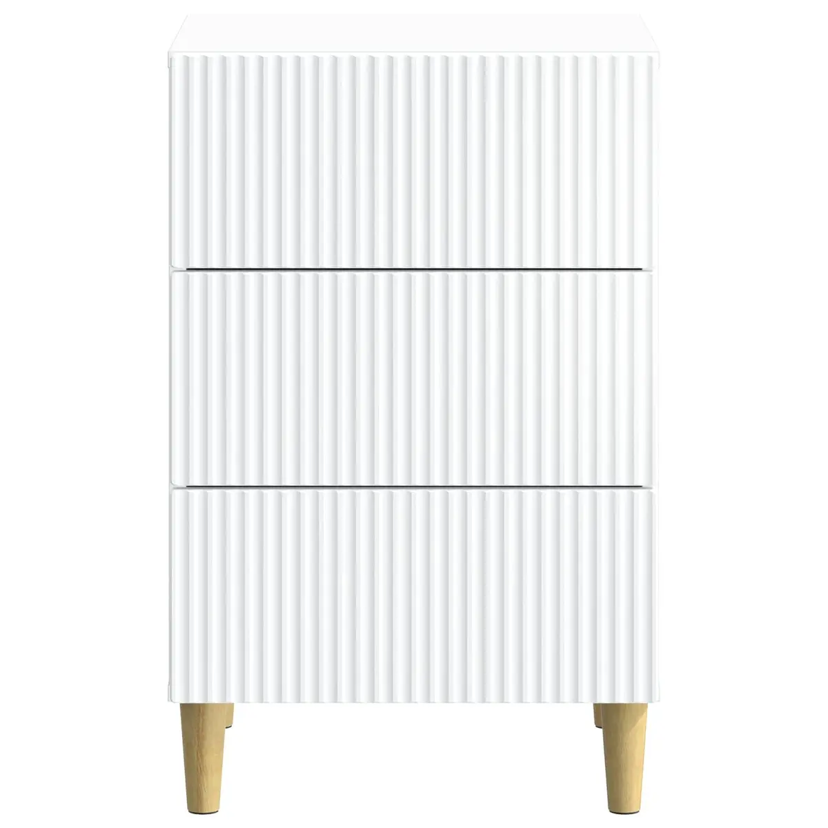 Bedside Cabinet White Bedroom Nightstand Side Table with Drawer Storage Unit