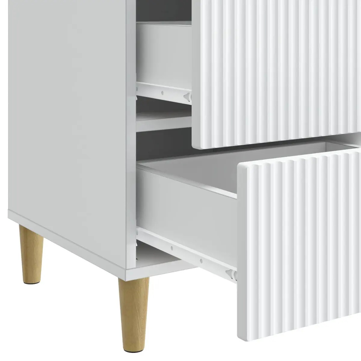 Bedside Cabinet White Bedroom Nightstand Side Table with Drawer Storage Unit