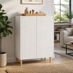 Modern White Sideboard Storage Cabinet 66x34.5x90cm