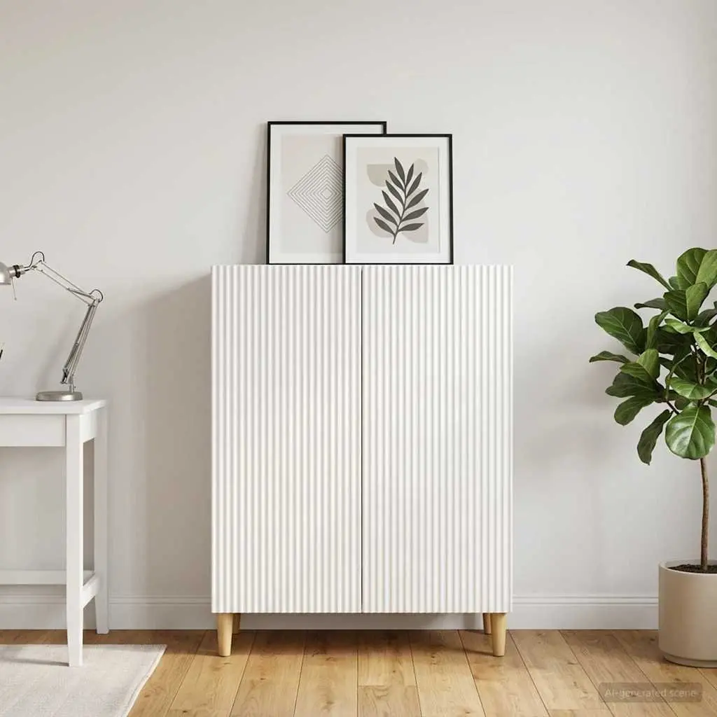 White Sideboard Storage Cabinet 66x34.5x90cm