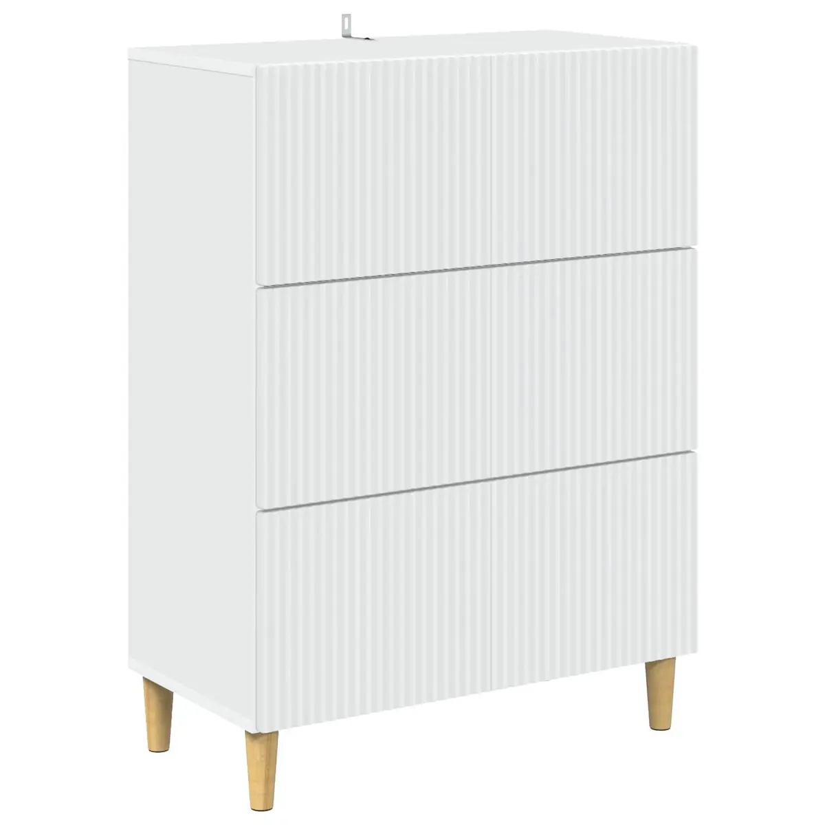 Drawer Cabinet White Storage Unit Modern Design Engineered Wood 66x34.5x90cm