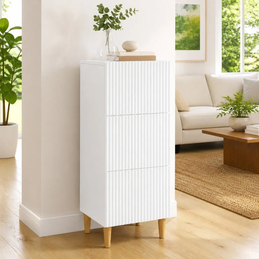 White Drawer Cabinet with Durable Build