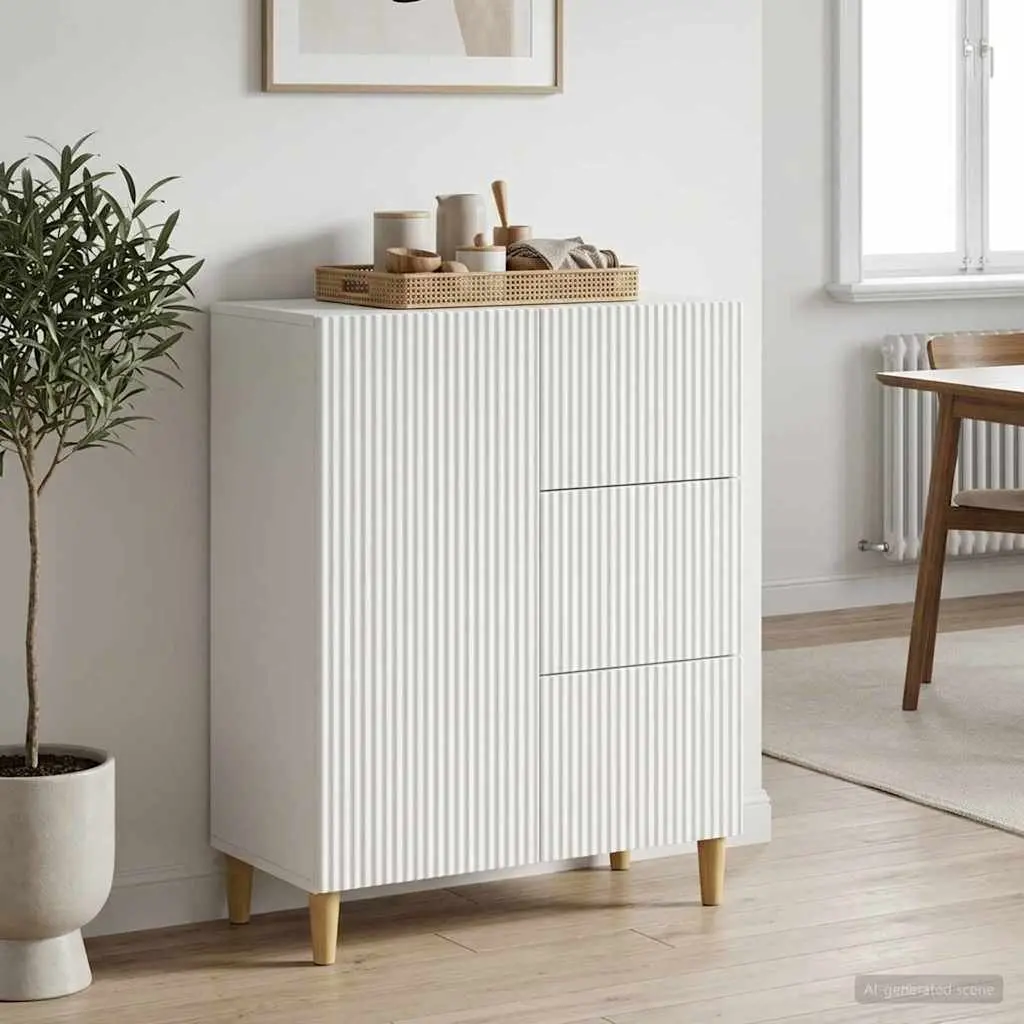 White Vintage-Inspired Sideboard with Storage