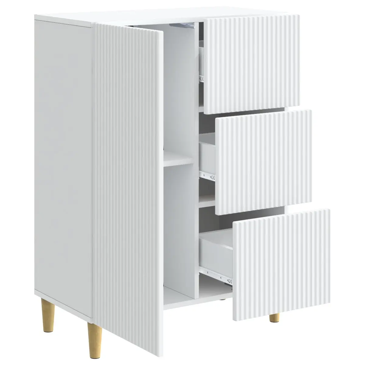 White Vintage-Inspired Sideboard with Storage