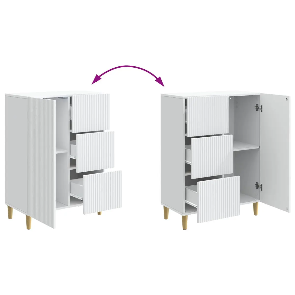 White Vintage-Inspired Sideboard with Storage