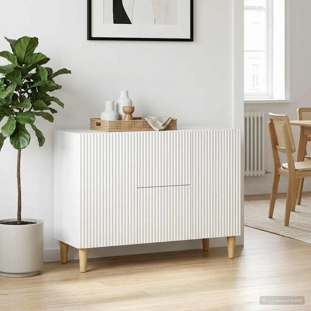White Sideboard with Vintage Charm 89x34.5x60cm