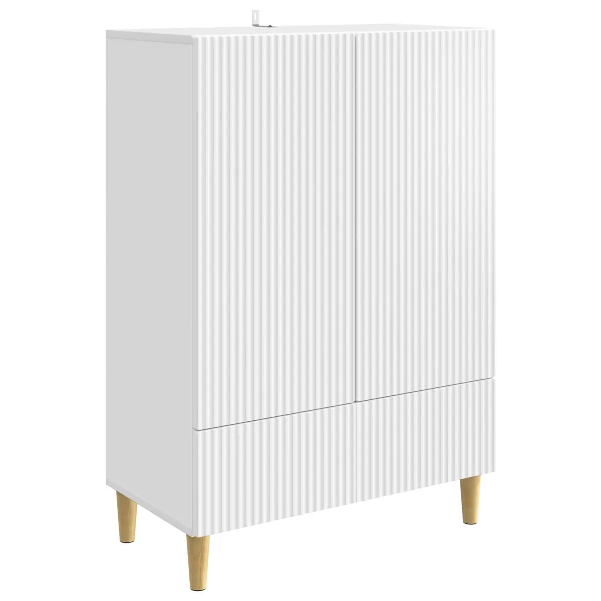 White Sideboard Cabinet Storage Buffet Engineered Wood Dining Room Lounge