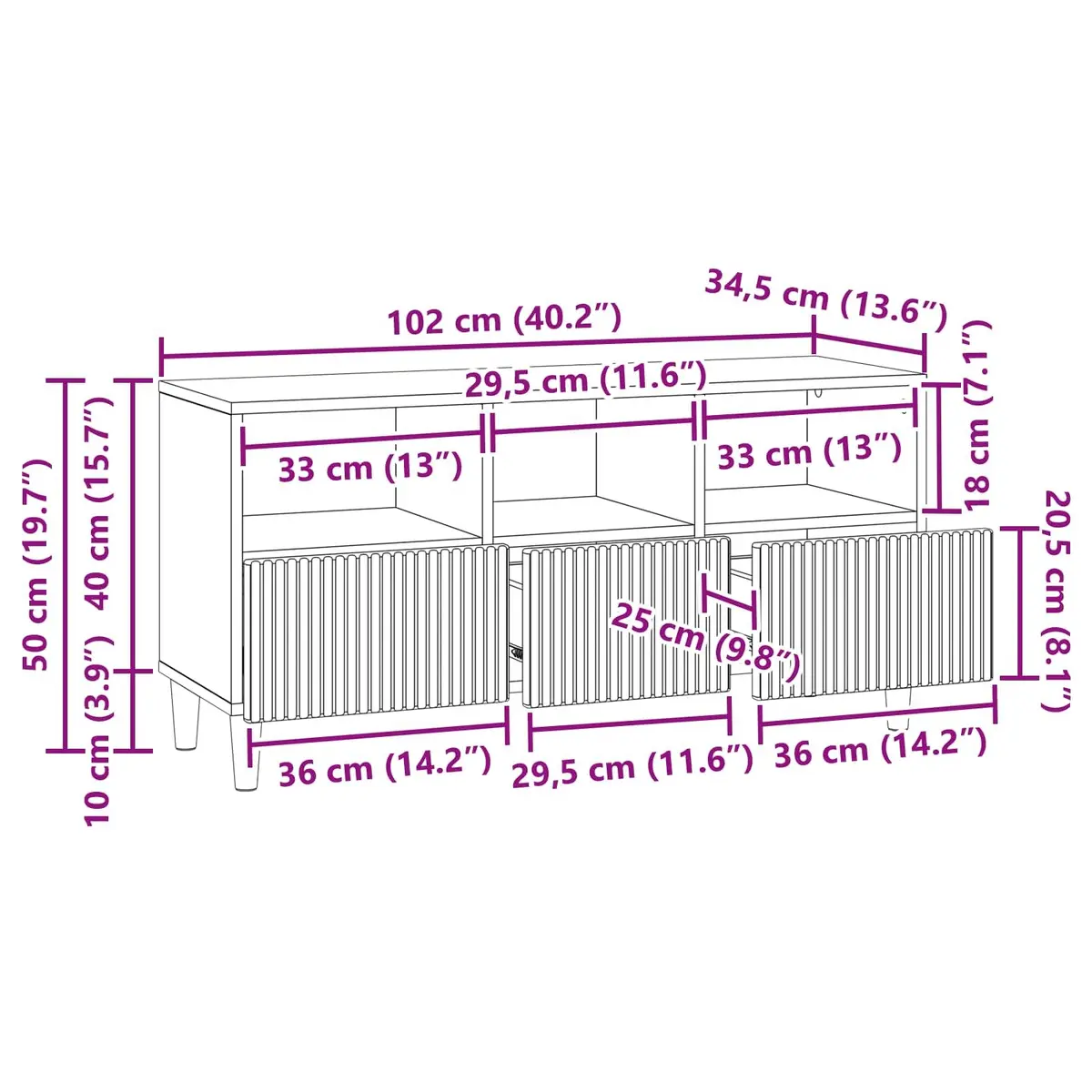 White Engineered Wood TV Cabinet with Drawer