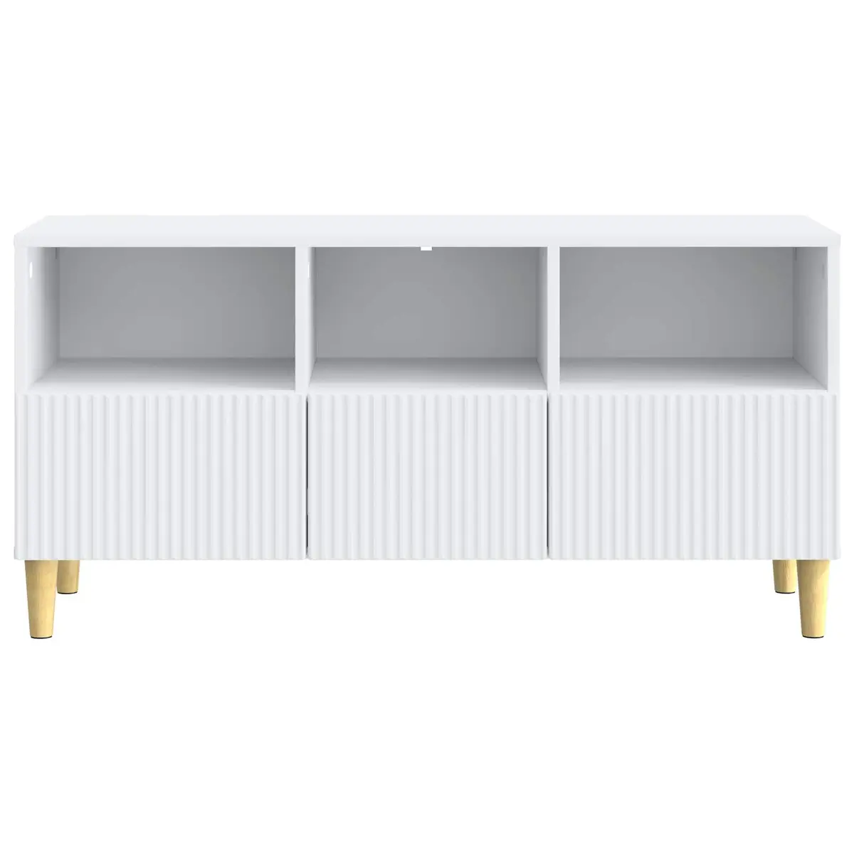 White Engineered Wood TV Cabinet with Drawer